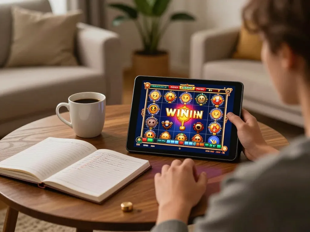 Play online slots at vs555 with warm ambiance and strategic betting notes.