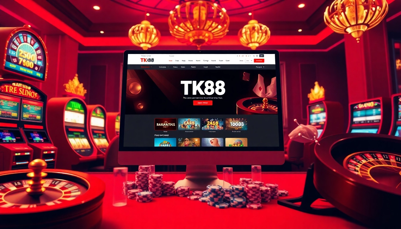 Engage in thrilling gambling action at trang chủ tk88 with vibrant casino elements and modern design.