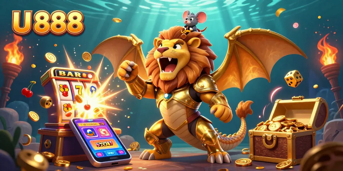 Experience thrilling wins at U 888 with a dynamic jackpot explosion and casino gaming vibes.
