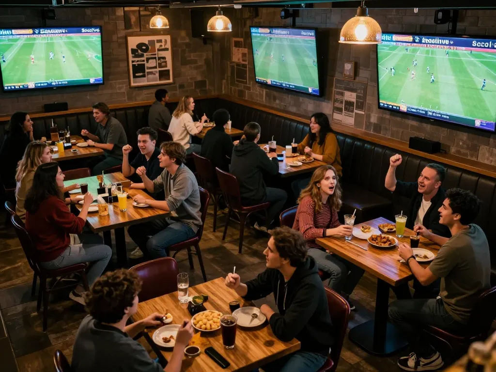 Socolive stream highlights excitement as fans enjoy football matches in a lively sports bar