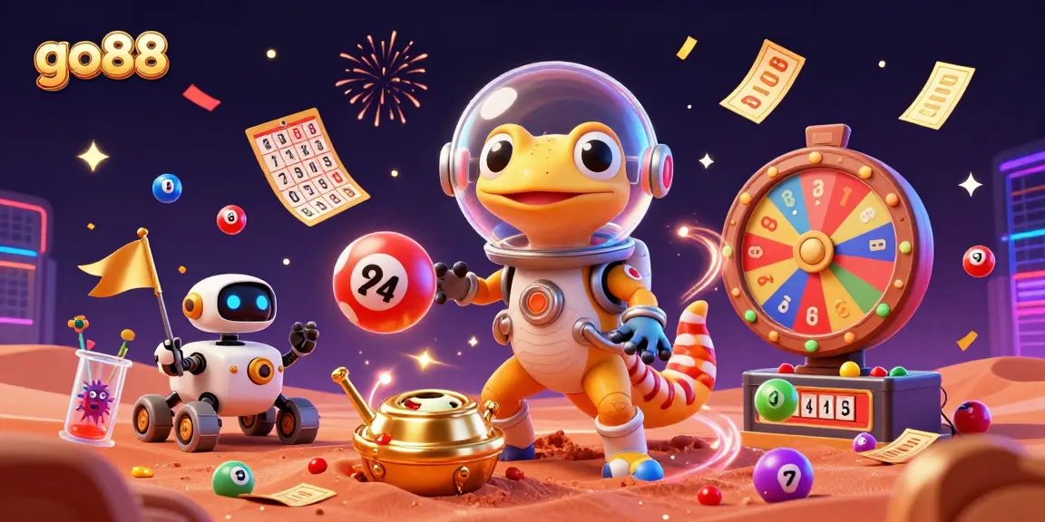 Celebrate big wins at go88 with a vibrant Martian gecko uncovering a buried casino!