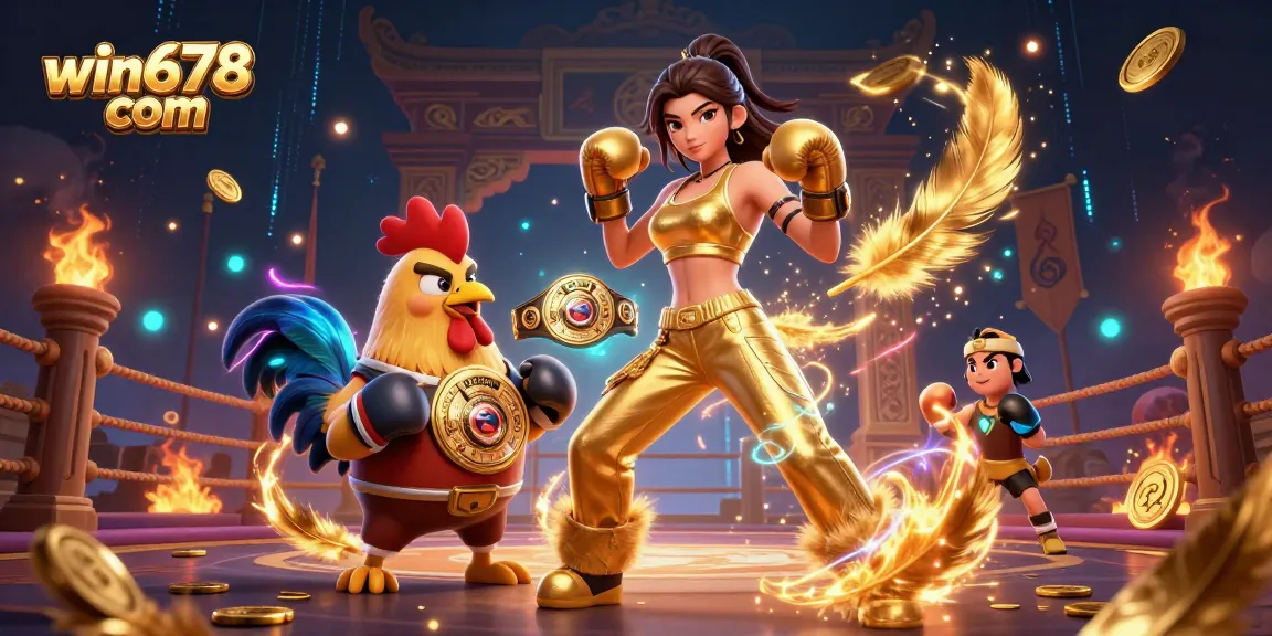 Place bets at win678 com in an exhilarating scene with a champion and dynamic casino elements.