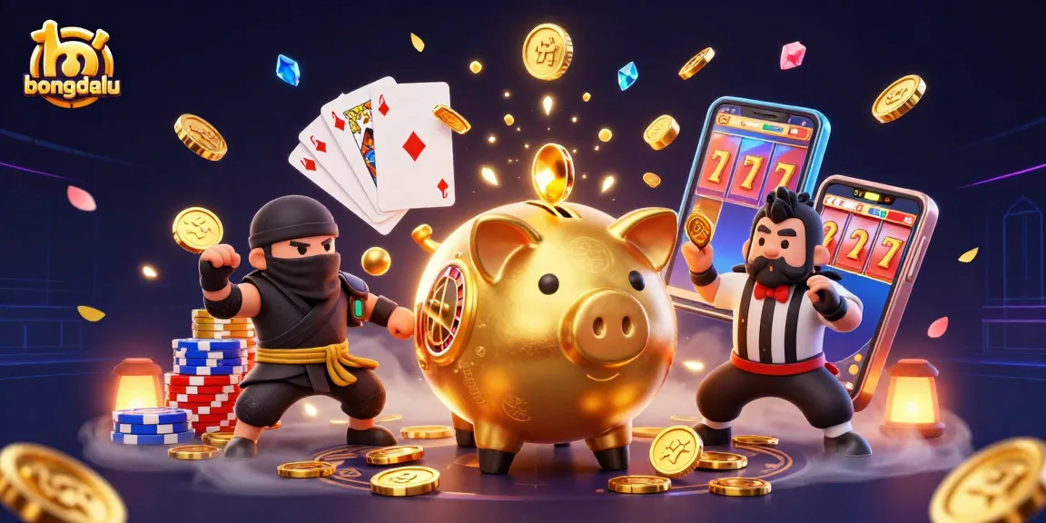 Bongdalu features a vibrant casino scene with a sumo wrestler bank, showcasing a high-stakes betting atmosphere.