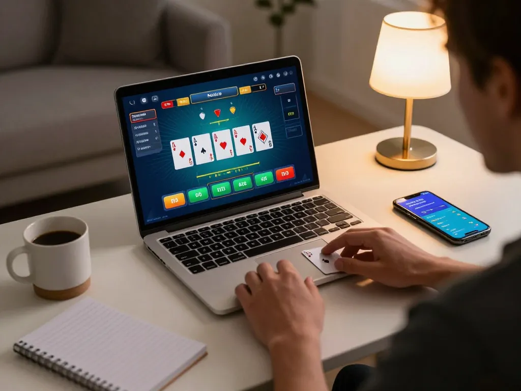 Engaging in strategic live blackjack gameplay at bl555 online casino with vibrant interface