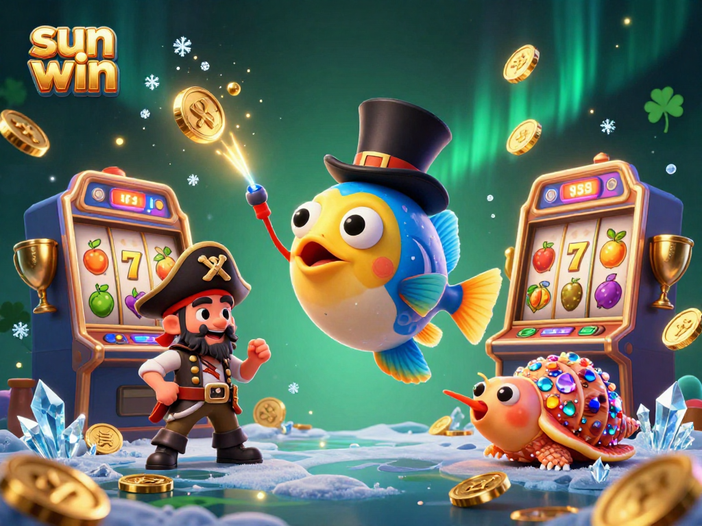 Experience the thrill of winning with sun win, featuring vibrant characters and dynamic slot machines for an exciting atmosphere.