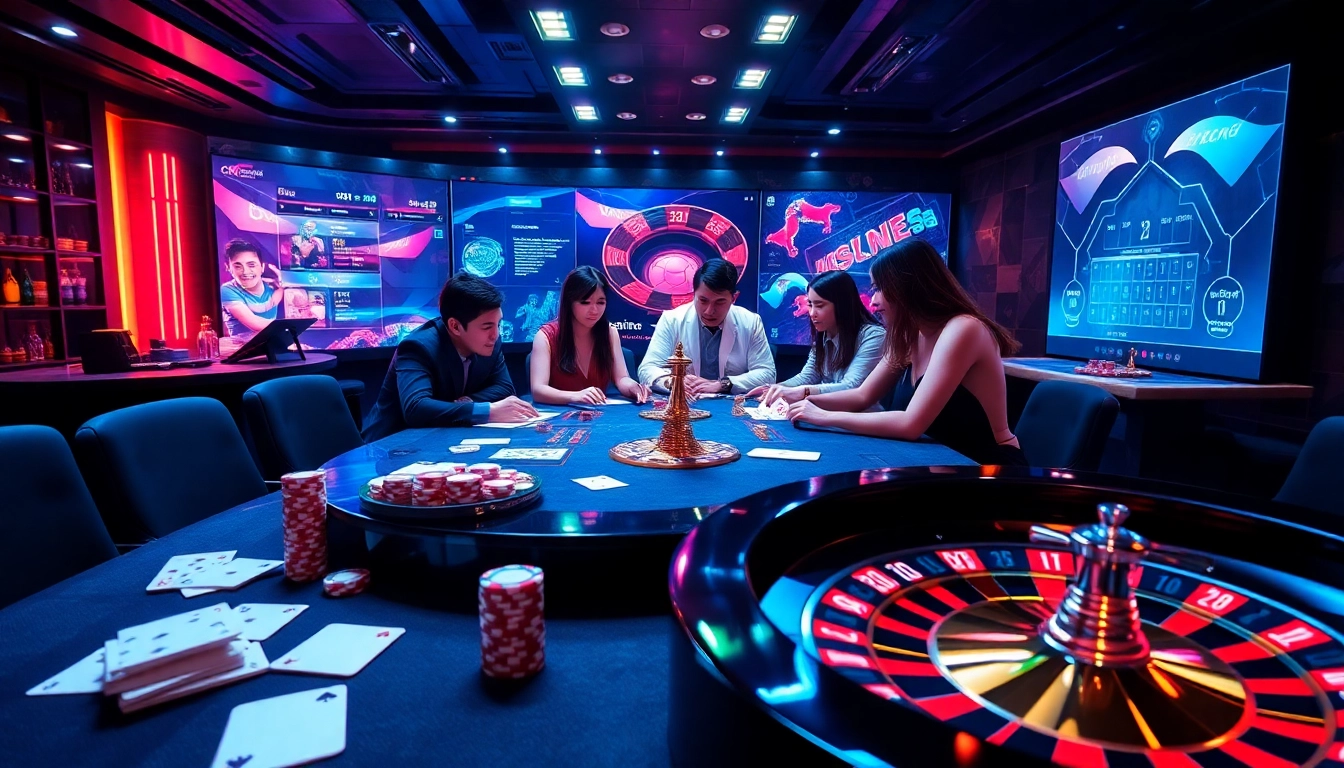 Experience the thrill of online gambling at nhà cái OK8386 with vibrant casino tables and dynamic gameplay.