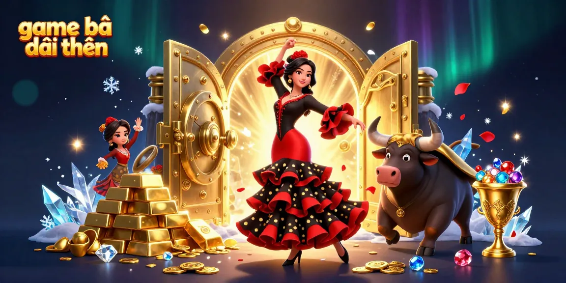 Experience the thrill of game bài đổi thưởng with dazzling gold treasures and vibrant characters.