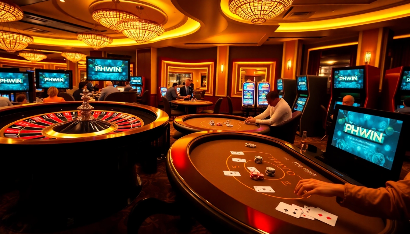 Experience high-stakes gaming at PHWIN with vibrant roulette and poker action.