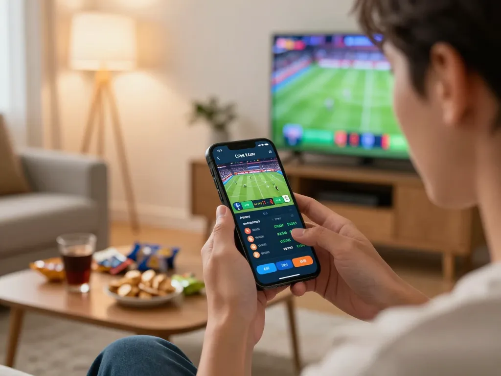 Engaged in sports betting via smartphone, fly888x offers exciting real-time betting experiences in a cozy setting.