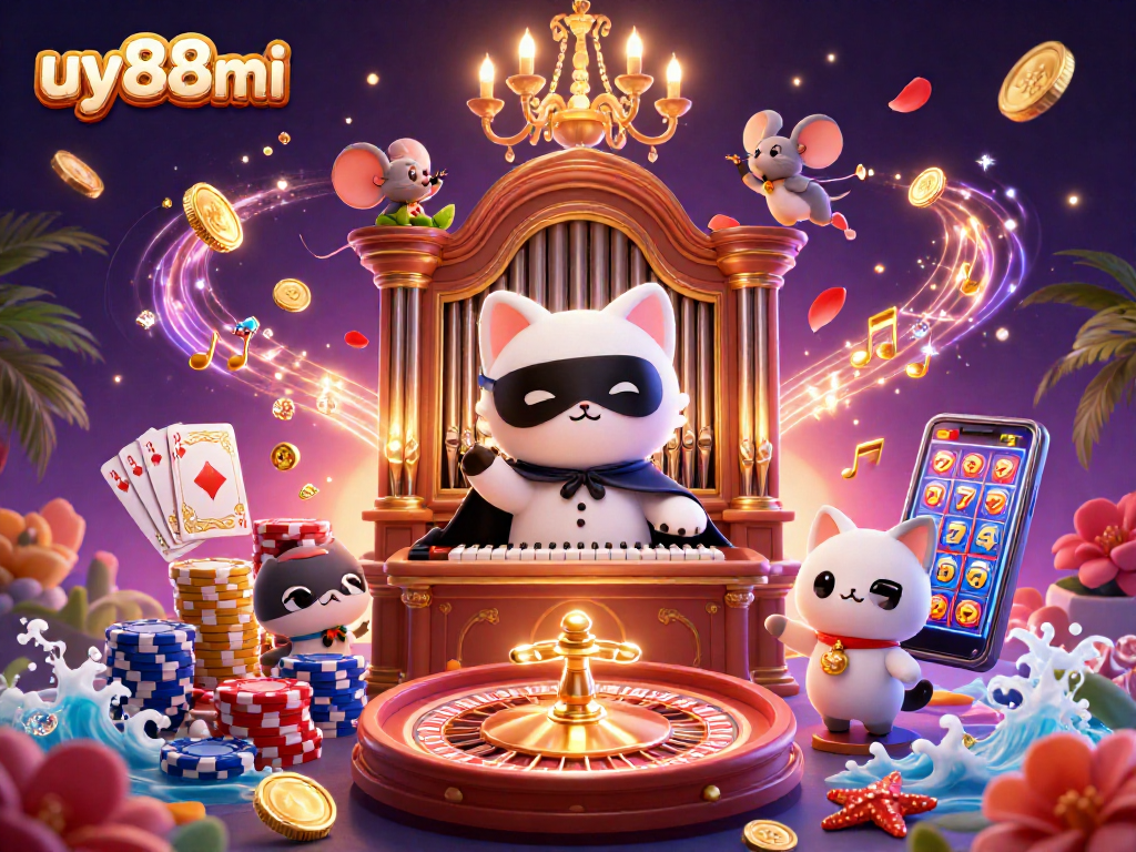 Experience the excitement at uy88mi as you spin for gold and gems in this vibrant casino scene!