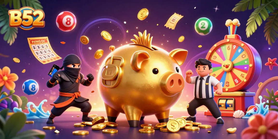 B52 Sumo wrestler and ninja duel in a vibrant casino scene filled with dynamic gambling elements