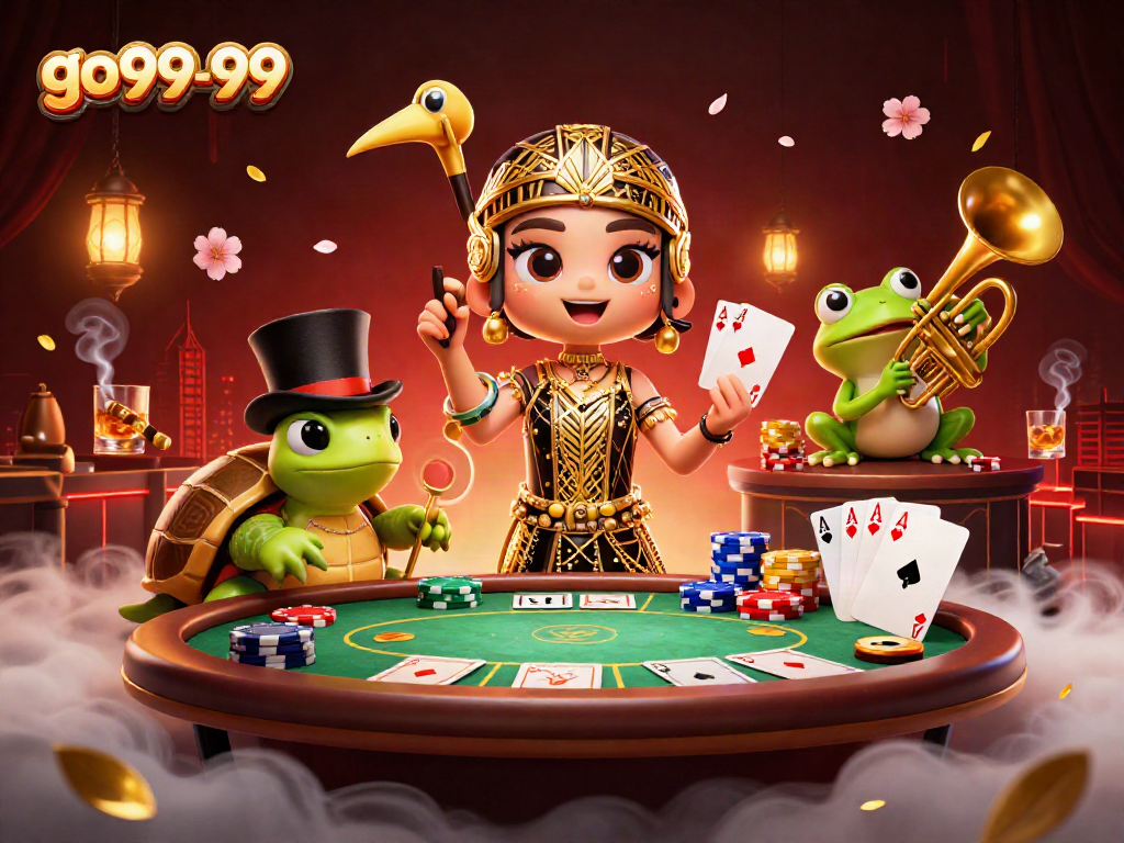 Experience thrilling gameplay with go99-99 as a stylish 3D casino scene comes alive.