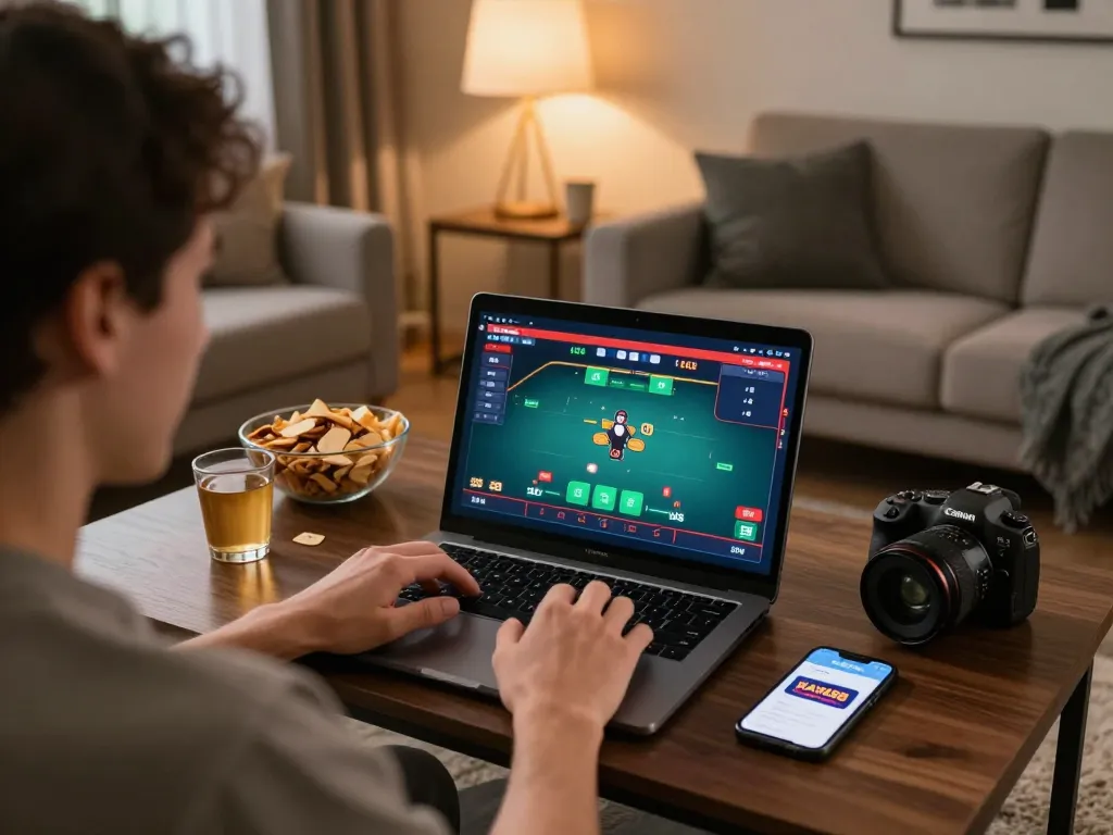 Kaya88 login as player engages in online poker game from comfort of home