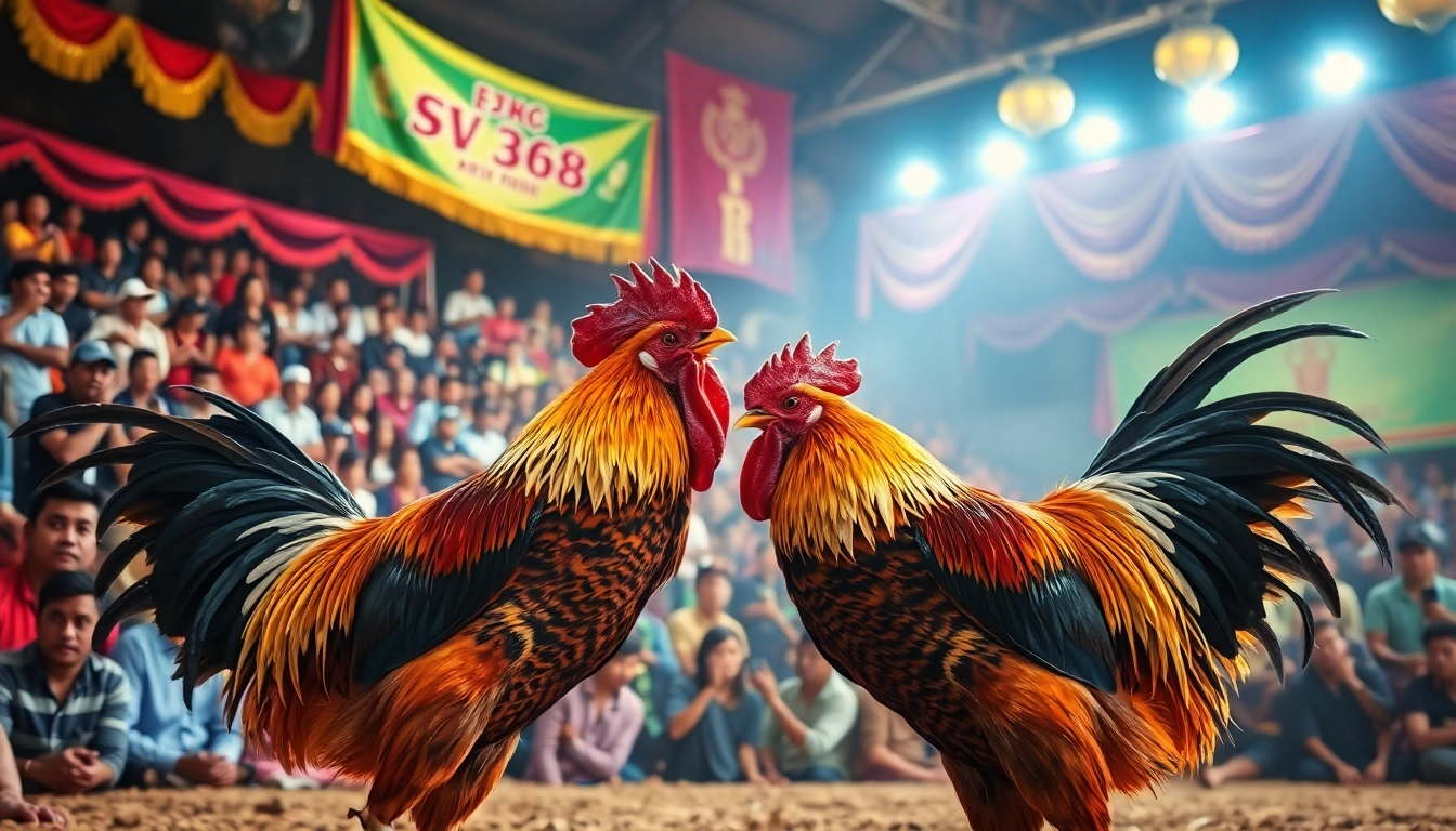 Experience exhilarating live cockfighting at sv368win.live, capturing intense competition and vibrant atmosphere.