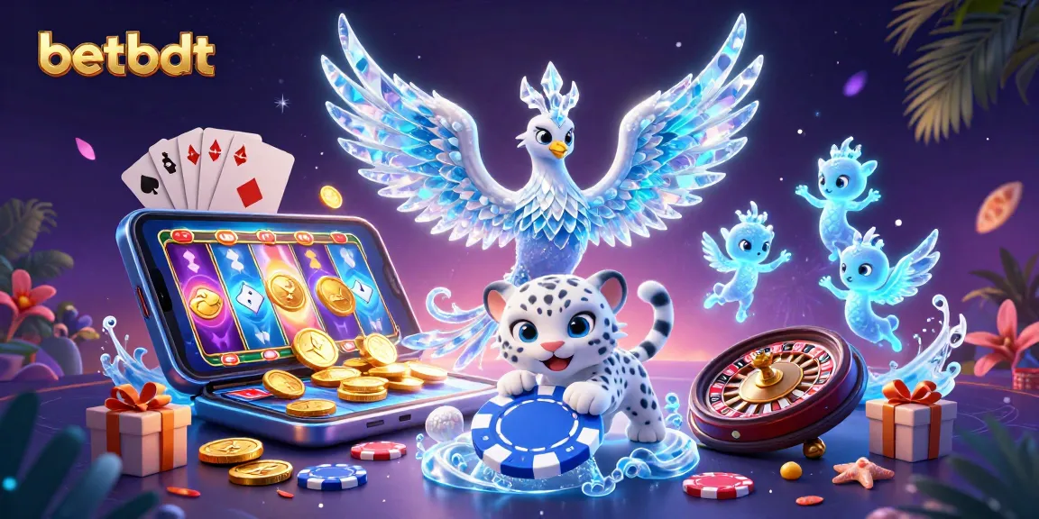 Experience the excitement at betbdt with immersive 3D illustrations of casino games and vibrant characters.