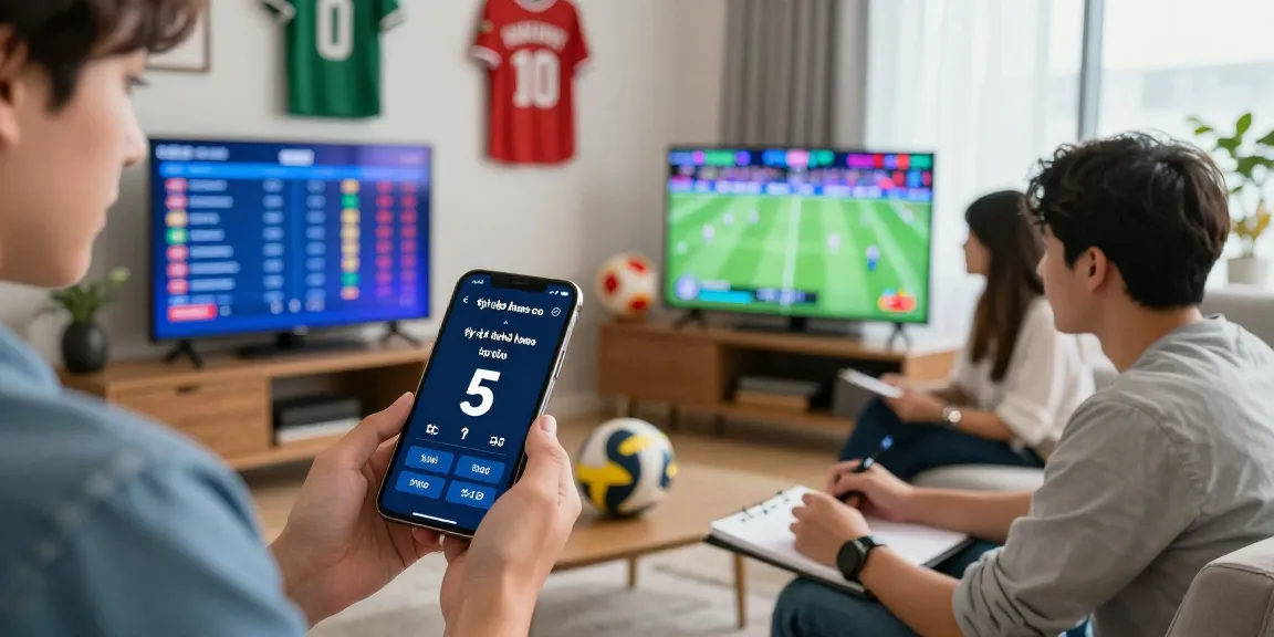 Tỷ lệ kèo nhà cái 5 displayed on mobile app with engaged bettors analyzing sports odds and notes.