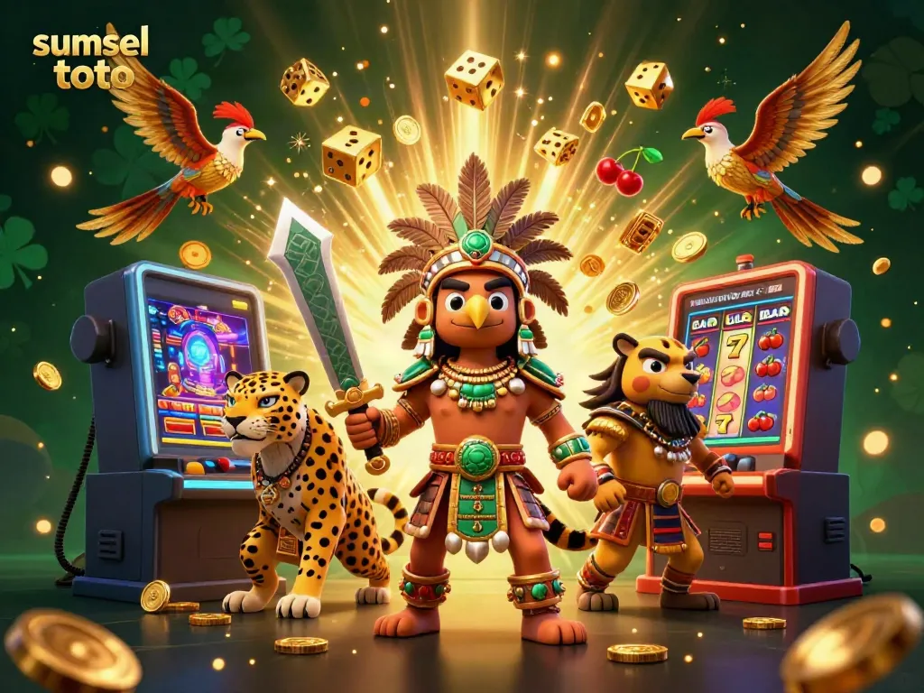Engage with sumsel toto's vibrant online casino experience, featuring slot machines and colorful gaming elements.