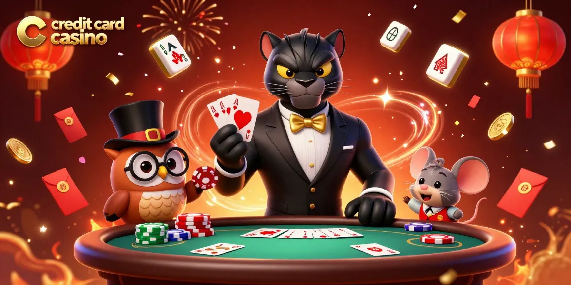 Engage with top games at a vibrant credit card casino featuring charming characters and lively action.