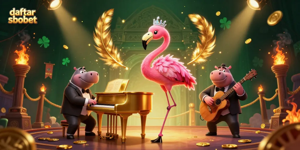 Engage with daftar sbobet through this vibrant 3D illustration featuring dynamic casino elements and characters.