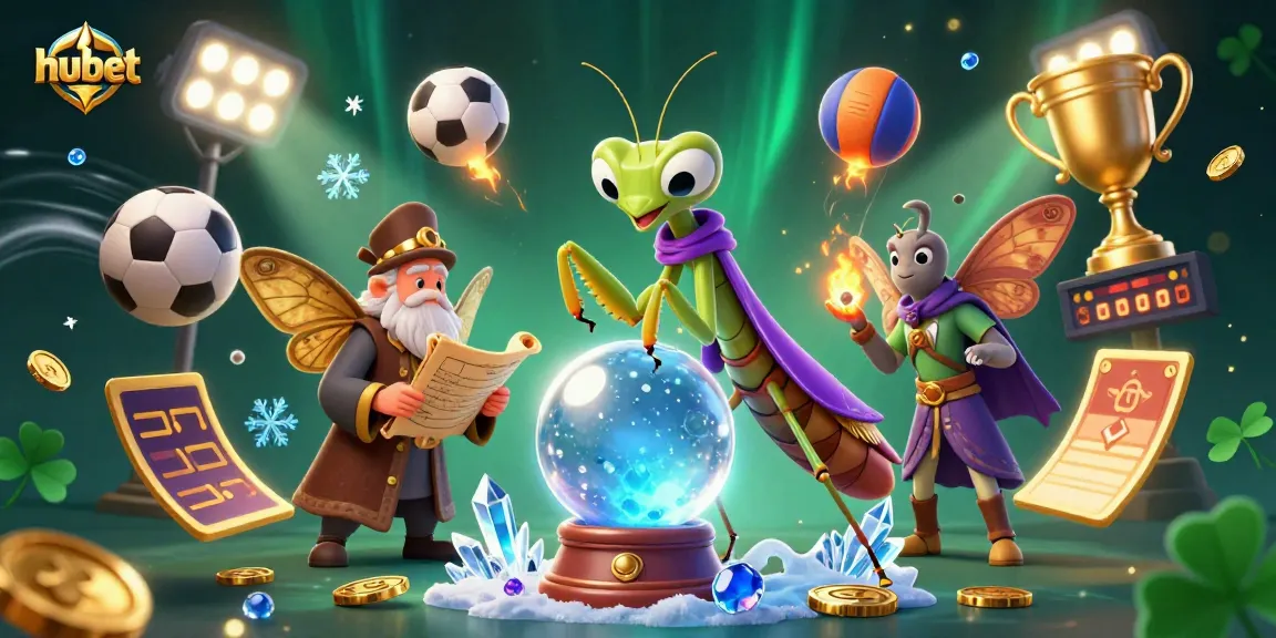 Engage with hubet's dynamic sports betting scene featuring a mystical fortune teller.