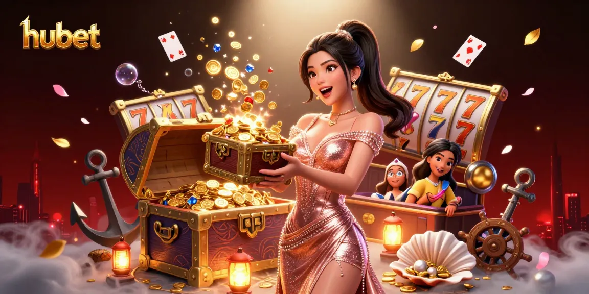 Play on hubet and unlock treasures in an exciting online casino experience with golden coins and vibrant gems.