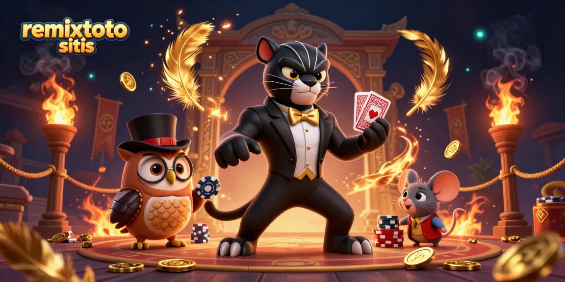 Engage with remixtoto situs through an exciting 3D casino atmosphere, featuring vibrant characters and dynamic elements.