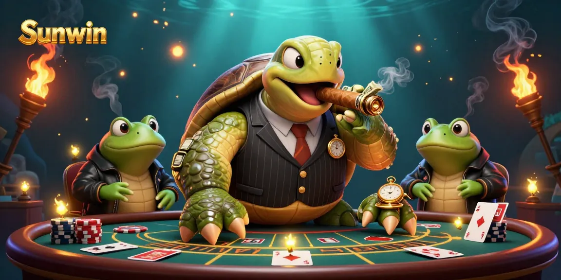 Join the action at Sunwin casino with gamified characters in an exciting 3D illustration.