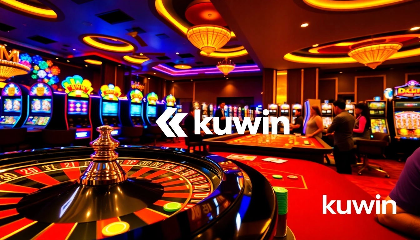 A thrilling casino environment showcasing a roulette wheel and poker chips at https://kuwinblog.com/, capturing the excitement of gambling.
