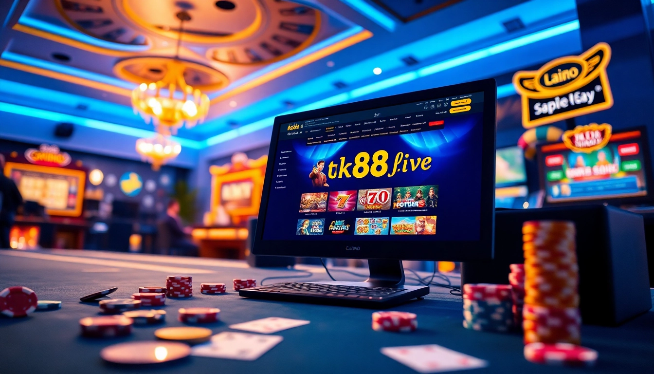 Engaging image of tk88win.live showcasing vibrant online casino games and a welcoming atmosphere.