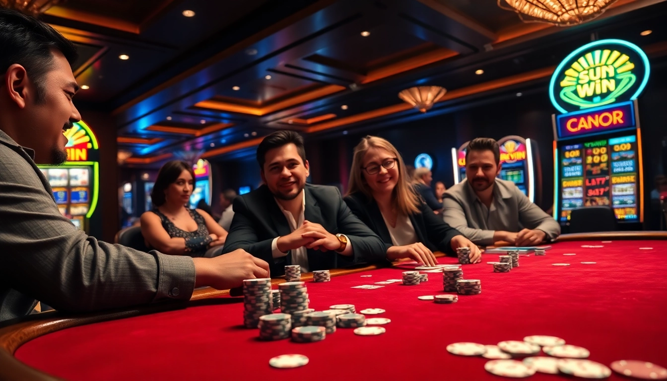 Experience the thrill of 'sun win' gaming at a luxurious casino table.