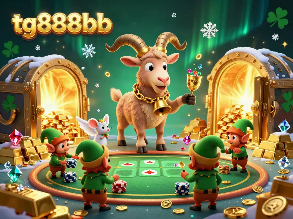 Experience the thrilling atmosphere of tg888bb's online casino with festive Krampus overseeing chaotic elf gremlins.