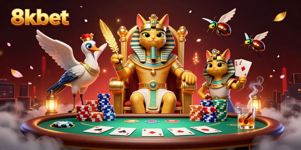 Experience the thrill of 8xbet with a vibrant casino scene showcasing lively characters and game elements.