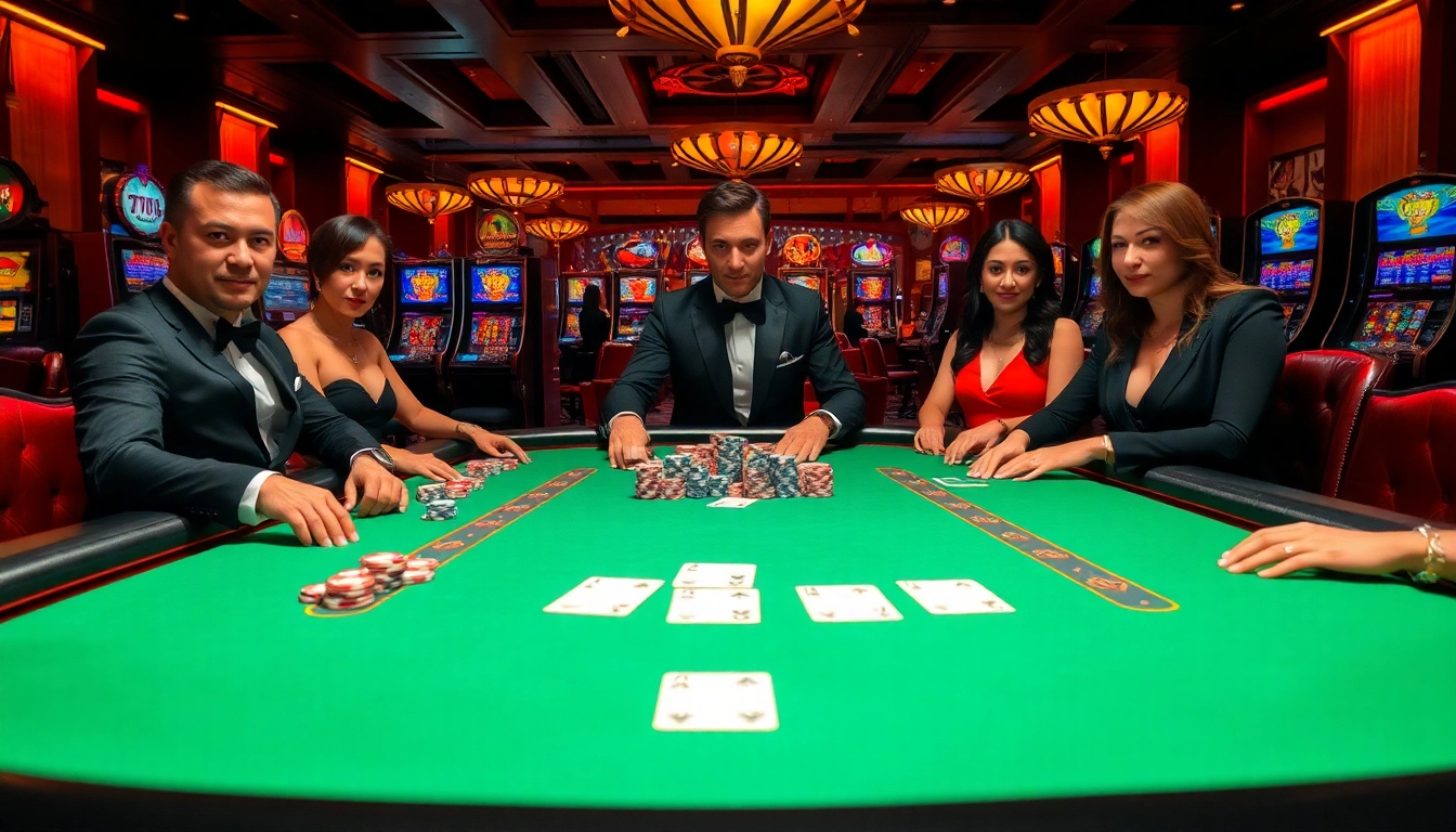 Players enjoying an exhilarating poker game at 789p casino, showcasing excitement and strategy.