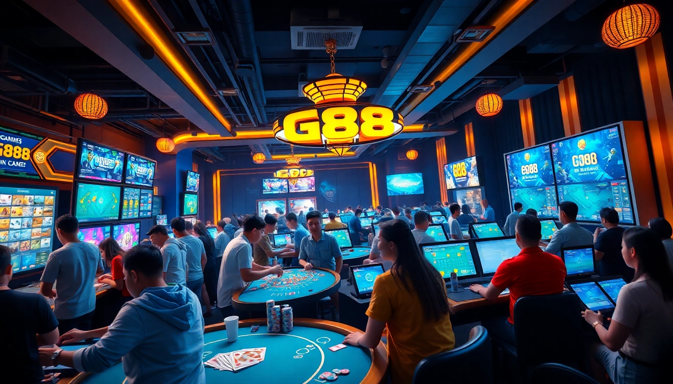 Engaging players at G88 Club participating in various games in a vibrant online gaming atmosphere.