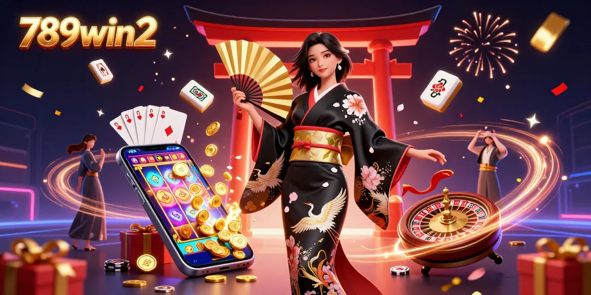 Engage in exciting gameplay at 789win2 with a photorealistic illustration capturing dynamic casino elements amidst celebratory atmosphere.