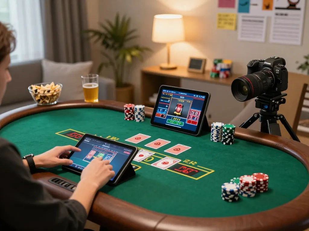 Engaging in a live dealer game on tablet showcasing 79KING online casino excitement.