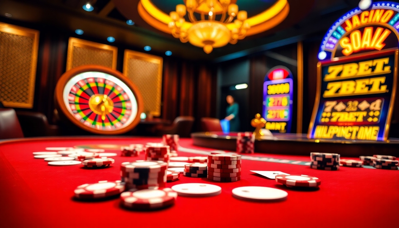 Exciting poker action at 789BET's vibrant casino table, showcasing chips and cards.
