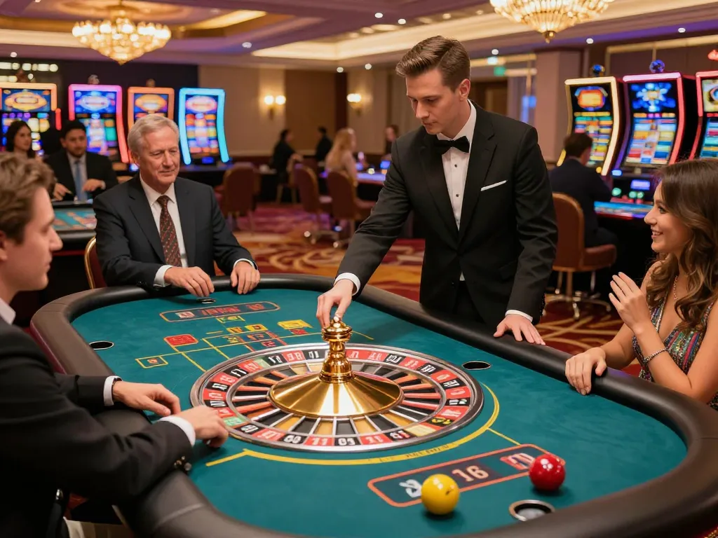 Experience thrilling gaming action at KKBD live casino with a professional dealer and excited players