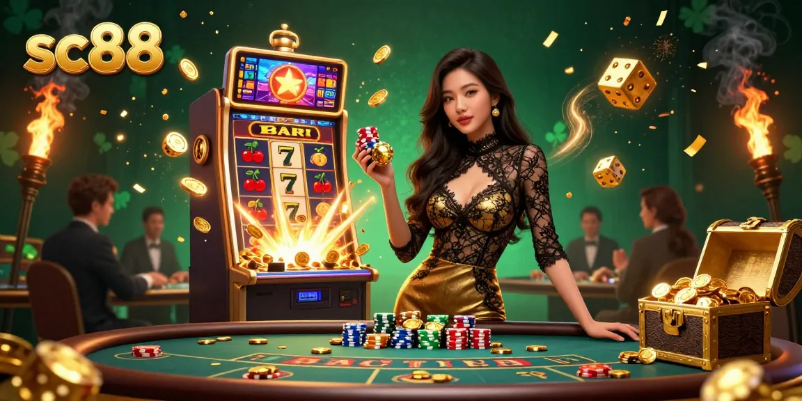 Experience high-stakes gaming at SC88 with a glamorous baccarat scene packed with energy and excitement.