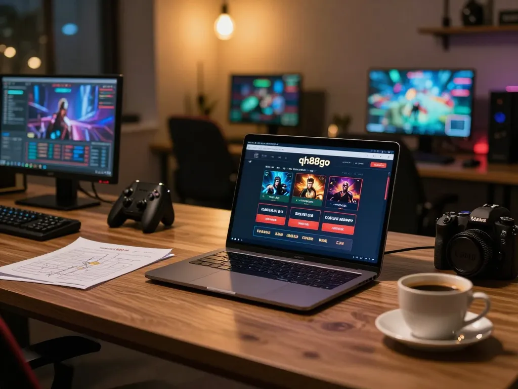 Experience the thrill of online gaming at qh88go with a sleek setup and strategy notes.