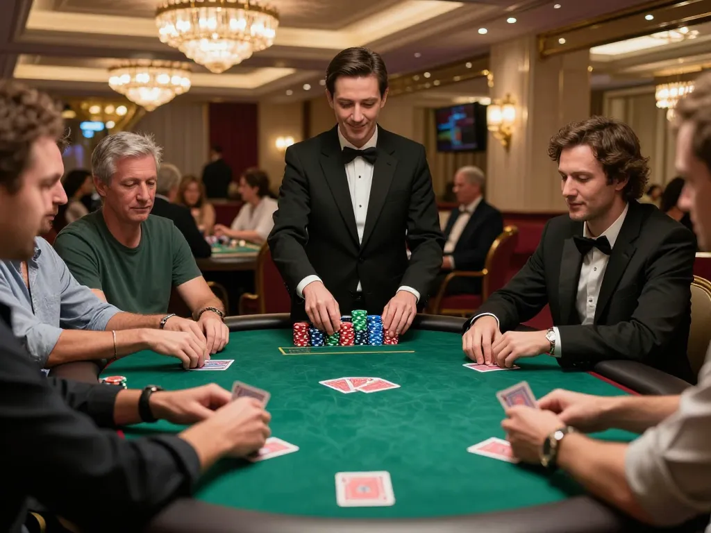 Players strategizing their bets at a dynamic poker table in 888top casino