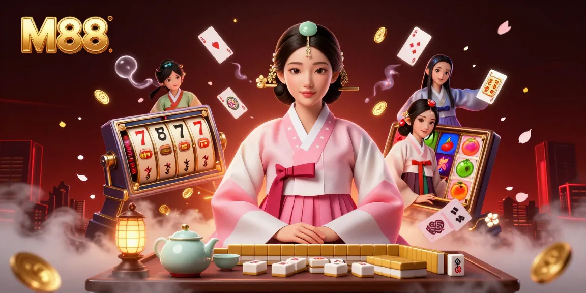 M88 showcases vibrant gameplay moments with colorful jackpot slots and celebratory elements, enhancing online casino experience.