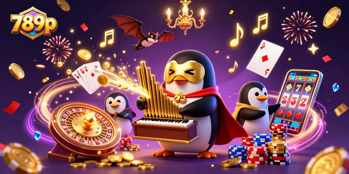 Experience the excitement of 789p with a lively casino scene featuring golden coins and vibrant 3D characters.