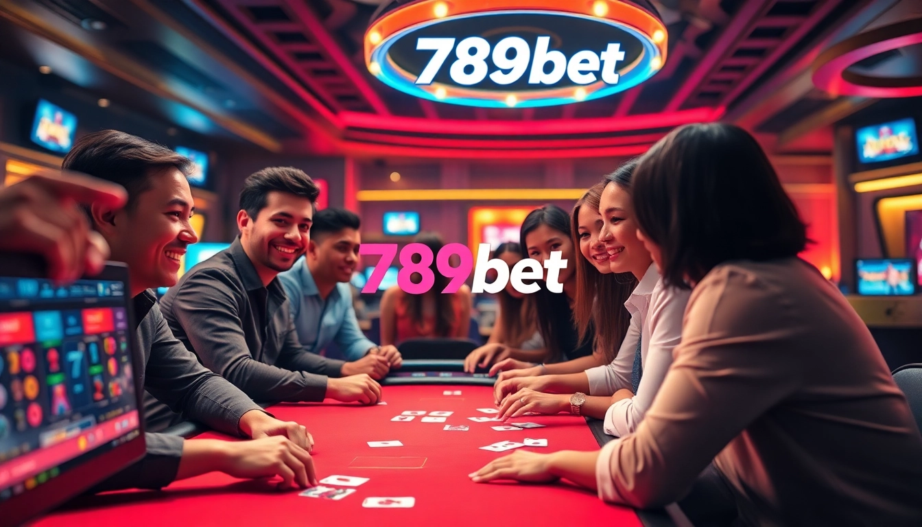 Players enjoying poker at 789bet's online casino, showcasing excitement and engagement.