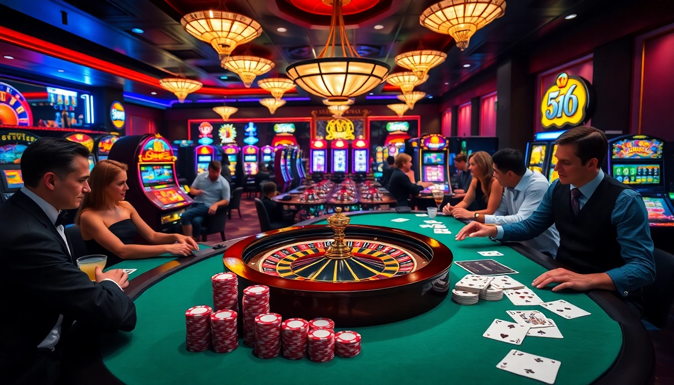 Engaging casino scene with excitement and strategy from bdtk66 blog showcasing poker and roulette.