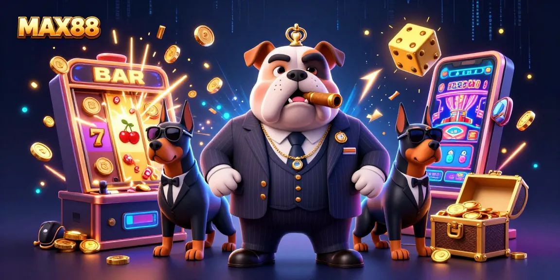 Max88 slots come to life with a cartoon mafia bulldog and exciting casino elements.