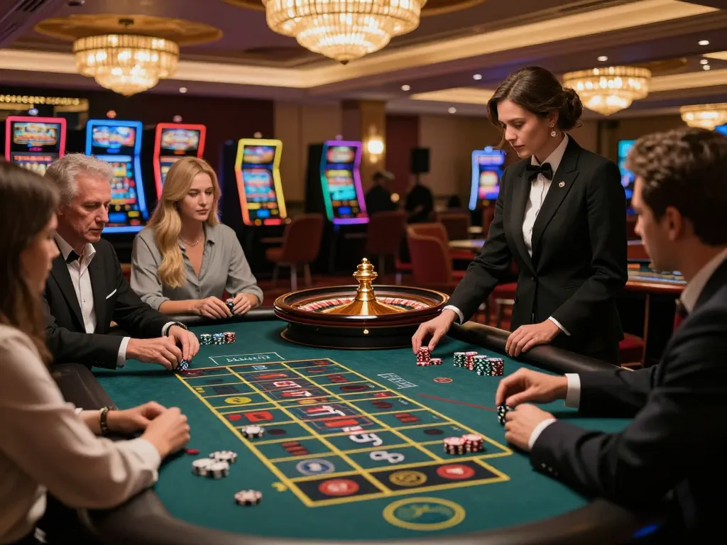 EE88 players engaged at a roulette table, showcasing the thrill of casino gaming.