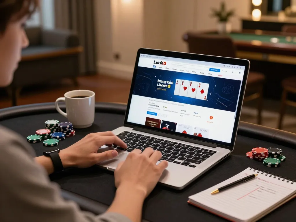 Engaged user exploring the diverse offerings on trang chủ luck8 for an immersive gambling experience.