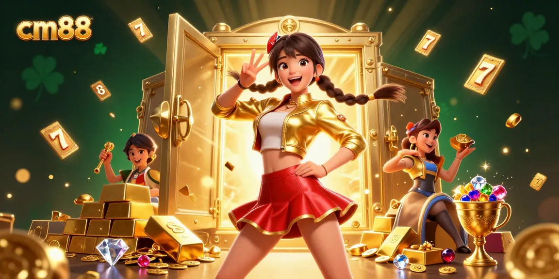 Win big with cm88 while enjoying vibrant slots and jackpot excitement in this colorful casino scene.