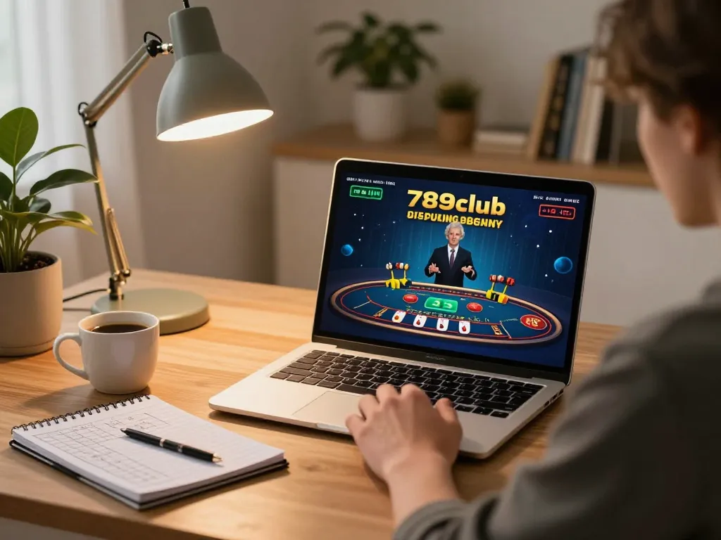 Experience live dealer gaming with 789club in a cozy home setting, highlighting responsible gambling